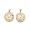 Brass Micro Pave Clear Cubic Zirconia Pendants KK-N287-43G-05-1