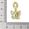 Rack Plating Brass Micro Pave Clear Cubic Zirconia European Dangle Charms KK-R163-09G-3
