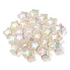 UV Plating Rainbow Iridescent Transparent Crackle Acrylic Beads OACR-P010-09E-1