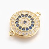 Brass Micro Pave Cubic Zirconia Links ZIRC-O026-06G-NR-1