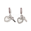 Rack Plating Alloy Light Rose Rhinestone European Dangle Charms FIND-C055-27P-01-1