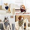 Globleland 6Pcs 6 Colors Tartan Pattern Polyester Dog Bandanas AJEW-GL0001-98-6