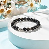 Natural Golden Sheen Obsidian Stretch Bracelet with Alloy Beads BJEW-JB08017-02-2