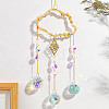 Natural Yellow Quartz Copper Wire Wrapped Cloud Hanging Ornaments PW-WG49920-05-1