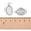 Tibetan Style Antique Silver Alloy Flat Oval Pendant Cabochon Settings LS-TIBEP-M022-36AS-3