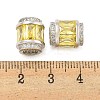 Rack Plating Brass Micro Pave Cubic Zirconia European Beads KK-F089-31P-06-3