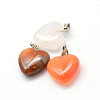 Heart Dyed Natural Agate Pendants G-Q371-01-2