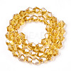 Electroplate Glass Beads Strands EGLA-Q118-6mm-A08-2