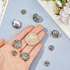 6Pcs Rose Flower Alloy Lapel Pin Backs for Backpack Clothes JEWB-FH0002-97P-3