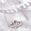 Brass Couple Heart Pendant Necklaces KK-CBA4547-07P-2