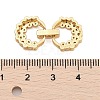 Brass Micro Pave Clear Cubic Zirconia Fold Over Clasps KK-C075-02G-3