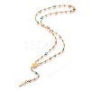 304 Stainless Steel Rosary Bead Necklaces NJEW-E133-01G-1
