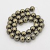 Round Non-magnetic Synthetic Hematite Beads Strands G-D617-10mm-28-2