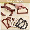   6Pcs 3 Colors D Shaped Plastic Imitation Wood Bag Handles Sets FIND-PH0010-55-4