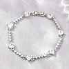 Brass Pave Cubic Zirconia Heart Link Chain Bracelets for Women KK-CBA68DA-10P-01-2