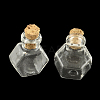 Hexagon Glass Bottle for Bead Containers X-AJEW-R045-03-2