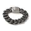 304 Stainless Steel Cuban Link Chain Bracelets for Women Men BJEW-Q341-06C-AS-1