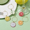 Fruits Alloy Enamel Wine Glass Charms AJEW-JO00217-2