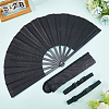 Glitter Plastic & Oxford Cloth Fan with Fan Bags AJEW-WH20022-89A-3