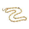 Brass Micro Pave Clear Cubic Zirconia Pendant Necklaces & 304 Stainless Steel Coffee Bean Chain Necklaces Sets NJEW-JN03061-4