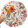 50Pcs Flower Vase PVC Waterproof Self-Adhesive Stickers PW-WG20672-01-2