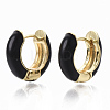 Brass Huggie Hoop Earrings EJEW-S209-01A-1