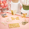 CREATCABIN 12Pcs 6 Styles Acrylic Mirror Butterfly Cupcake Toppers FIND-CN0001-44-4