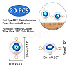 ARRICRAFT 20Pcs 3D Printed Evil Eye ABS Plastic Imitation Pearl Connector Charms KY-AR0001-11-2