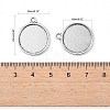 Tibetan Style Antique Silver Alloy Flat Round Pendant Cabochon Settings X-TIBEP-M022-29AS-3