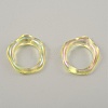Candy Color Plastic Twist Wave Finger Ring for Women RJEW-WH0004-26F-1