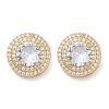 Brass Micro Pave Clear Cubic Zirconia Clip-on Earrings X-EJEW-H154-11B-G-4