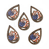 American Flag Theme Single Face Printed Aspen Wood Pendants WOOD-G014-01E-1