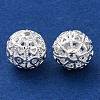 Brass Micro Pave Clear Cubic Zirconia Spacer Beads KK-Z089-09S-2
