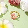 Round Seed Beads with Gemstone Beads Rings RJEW-MZ00015-02-2