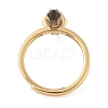 Double Pointed Hexagonal Prism  Natural Smoky Quartz Adjustable Rings for Women RJEW-G327-01G-05-3