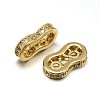 Brass Micro Pave Cubic Zirconia Spacer Bars ZIRC-M068-02-NR-2