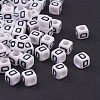 50g Opaque Acrylic Horizontal Hole Letter Beads SACR-TA0001-19K-1