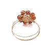 Flower Natural Gemstone Rings RJEW-JR00730-5