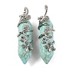 Synthetic Turquoise Double Terminal Pointed Pendants G-C144-03P-01-1