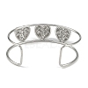 Non-Tarnish 304 Stainless Steel Wide Textured Open Cuff Bangles BJEW-Q348-05P-06-3