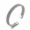 Non-Tarnish 304 Stainless Steel Mesh Chains Shape Open Cuff Bangle for Women LS-BJEW-C033-02P-1