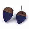 Resin & Walnut Wood Stud Earring Findings MAK-N032-002A-B02-3