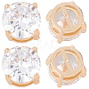 15Pcs Brass Clear Cubic Zirconia Multi-strand Links KK-BBC0019-93G-1