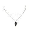 Alloy Enamel Pendant Necklace with 304 Stainless Steel Cable Chains NJEW-JN04372-5