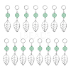 4Sets Leaf Tibetan Style Alloy Pendants FIND-UN0002-74-1