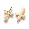 316 Surgical Stainless Steel Cubic Zirconia Tiny Cross Charms X-STAS-F256-018G-3