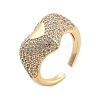 Clear Cubic Zirconia Open Cuff Rings RJEW-U002-04G-1