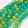 Spray Painted Crackle Glass Beads Strands CCG-Q002-10mm-07-1