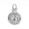 Fashional Hollow Brass Round with Heart Cage Pendants KK-F0301-P-NR-1