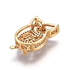 Brass Micro Pave Cubic Zirconia Slide Charms ZIRC-F094-13-RS-3